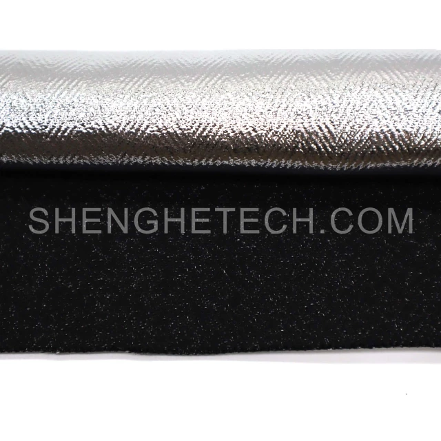 Pre-oxidized fiberglass aluminum-coated fabric